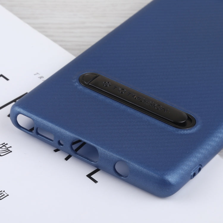 TOTUDESIGN Slim Series Carbon Fiber Texture TPU Case for Galaxy Note 8, with Holder