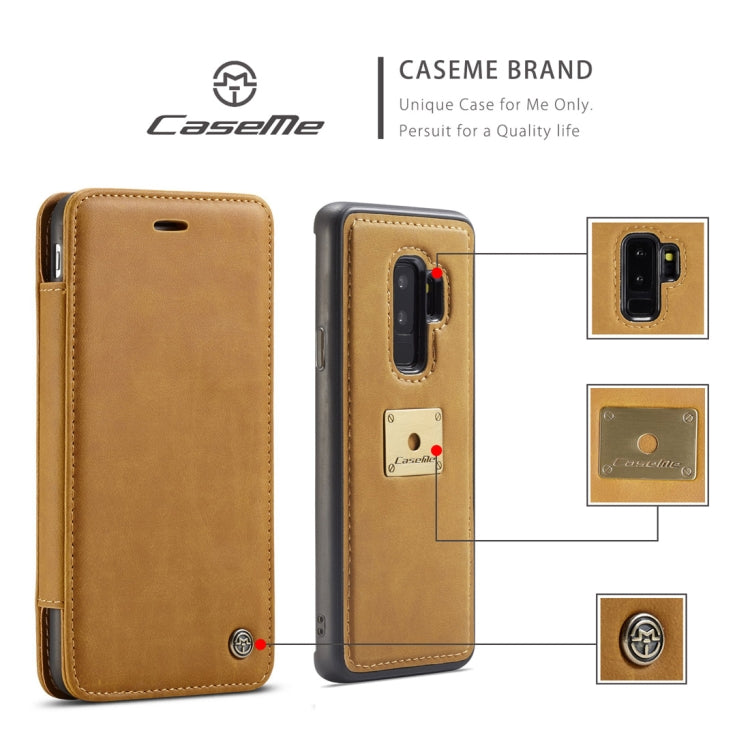 CaseMe H2 Litchi Texture Horizontal Flip Detachable Magnetic Case for Galaxy S9+, with Card Slots & Lanyard