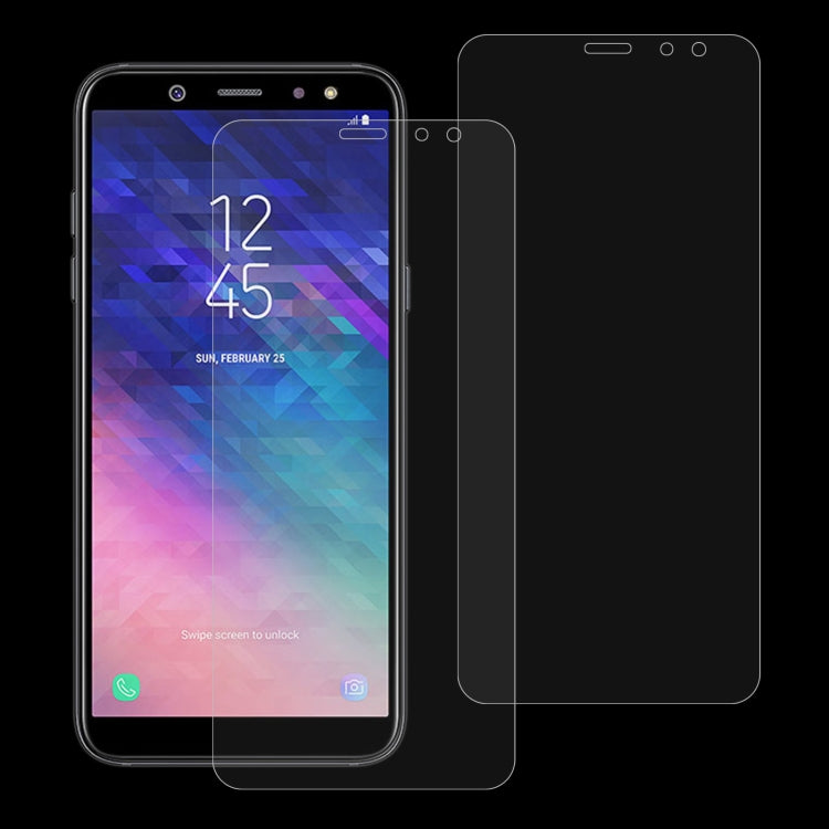 2 PCS 0.26mm 9H 2.5D Tempered Glass Film for Galaxy A6 (2018)