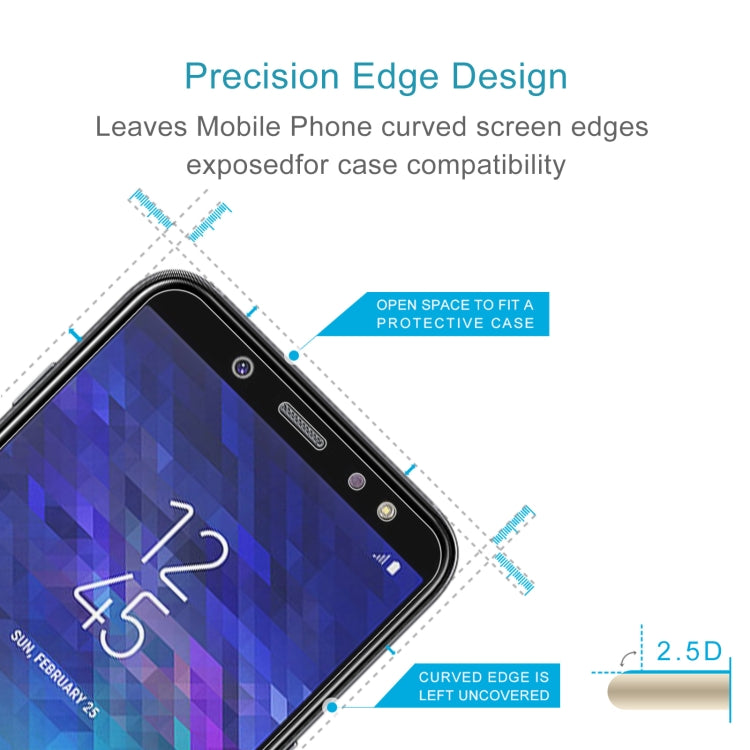 2 PCS 0.26mm 9H 2.5D Tempered Glass Film for Galaxy A6 (2018)