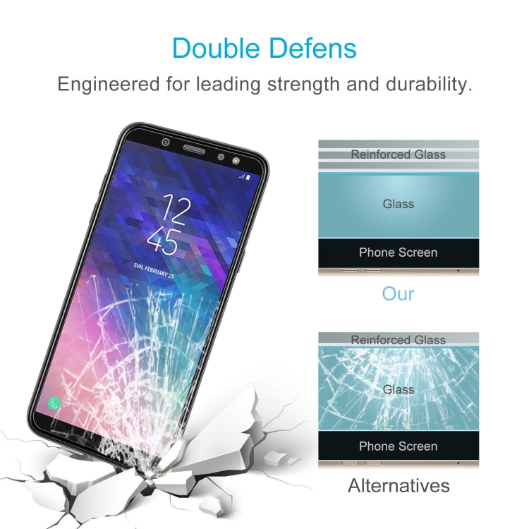 2 PCS 0.26mm 9H 2.5D Tempered Glass Film for Galaxy A6 (2018)