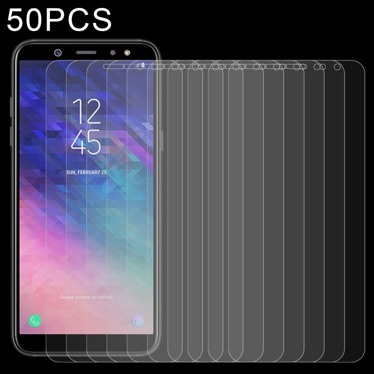 50 PCS 0.26mm 9H 2.5D Tempered Glass Film for Galaxy A6 (2018)