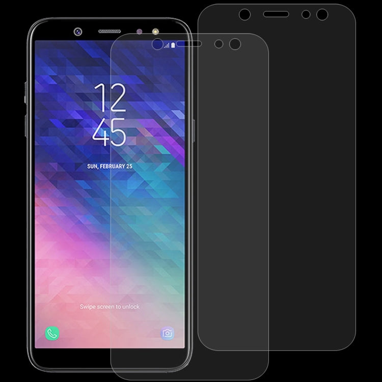 2 PCS 0.26mm 9H 2.5D Tempered Glass Film for Galaxy A6+ (2018)