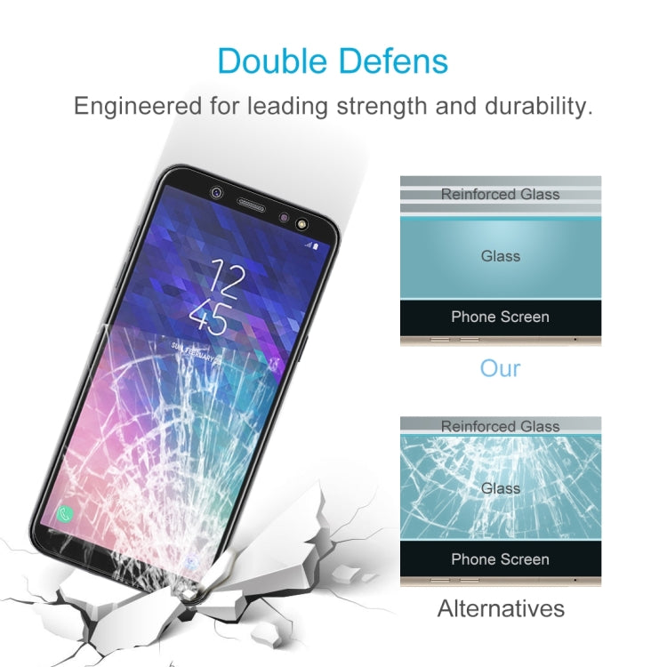 2 PCS 0.26mm 9H 2.5D Tempered Glass Film for Galaxy A6+ (2018)