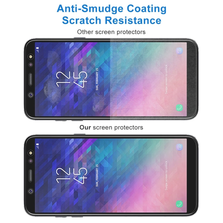 2 PCS 0.26mm 9H 2.5D Tempered Glass Film for Galaxy A6+ (2018)