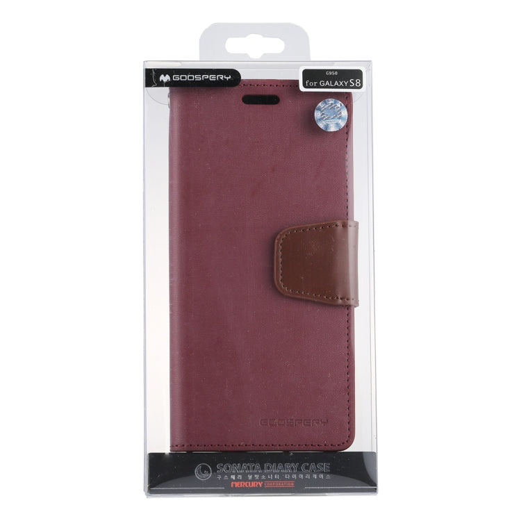 GOOSPERY SONATA DIARY Series for Galaxy S8 / G950 Simulation Skin Horizontal Flip Leather Case with Holder & Card Slots & Wallet