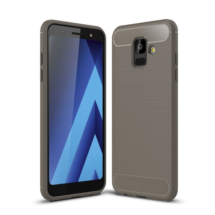 Brushed Texture Carbon Fiber Shockproof TPU Case for Galaxy A6 (2018)