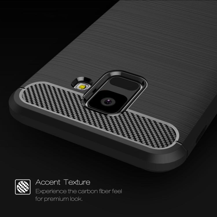 Brushed Texture Carbon Fiber Shockproof TPU Case for Galaxy A6 (2018)