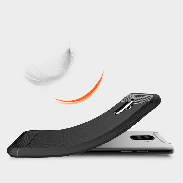 Brushed Texture Carbon Fiber Shockproof TPU Case for Galaxy A6 (2018)
