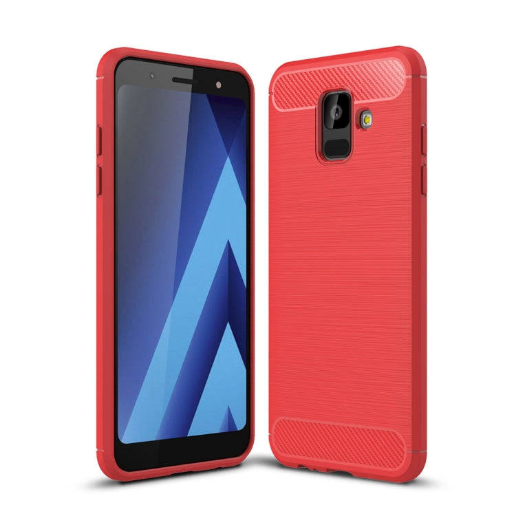 Brushed Texture Carbon Fiber Shockproof TPU Case for Galaxy A6 (2018)
