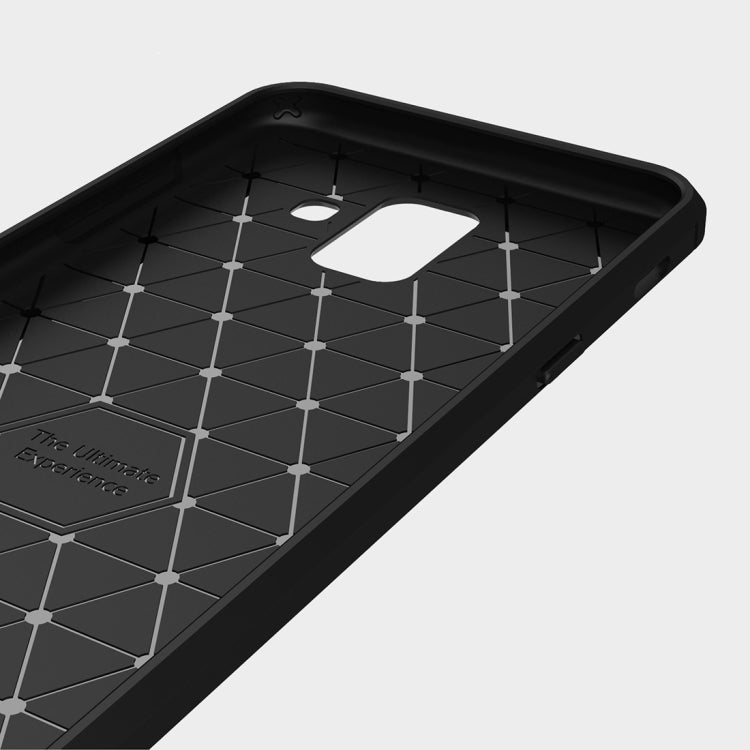 Brushed Texture Carbon Fiber Shockproof TPU Case for Galaxy A6 (2018)