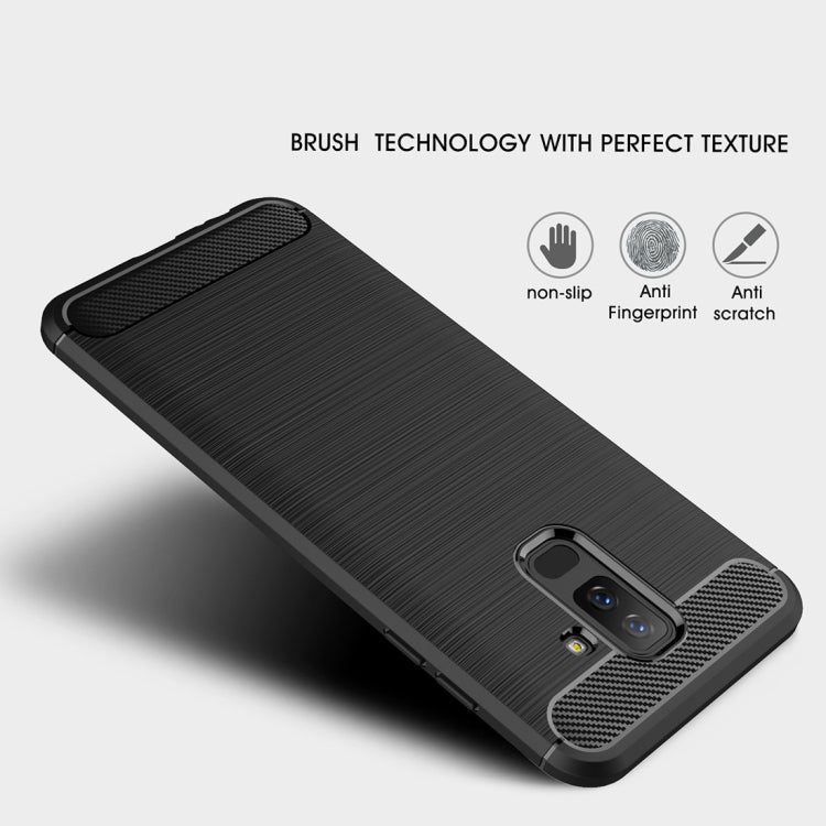 Brushed Texture Carbon Fiber Shockproof TPU Case for Galaxy A6+ (2018)