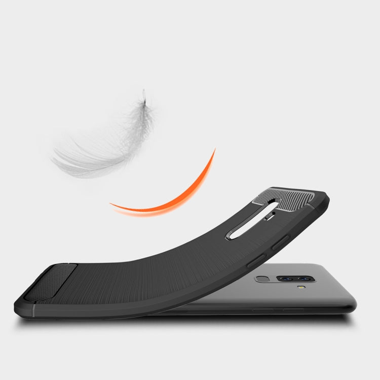 Brushed Texture Carbon Fiber Shockproof TPU Case for Galaxy A6+ (2018)
