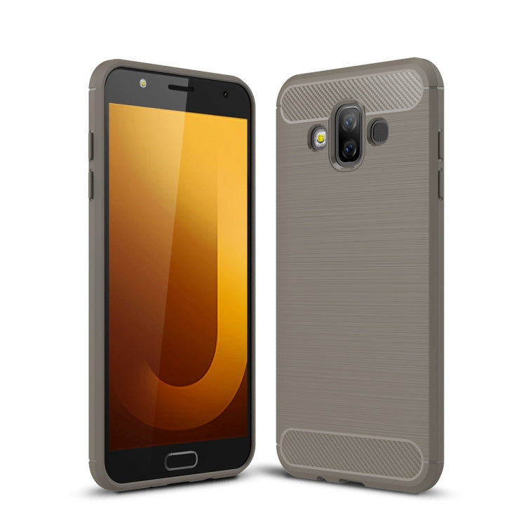Brushed Texture Carbon Fiber Shockproof TPU Case for Galaxy J7 Duo