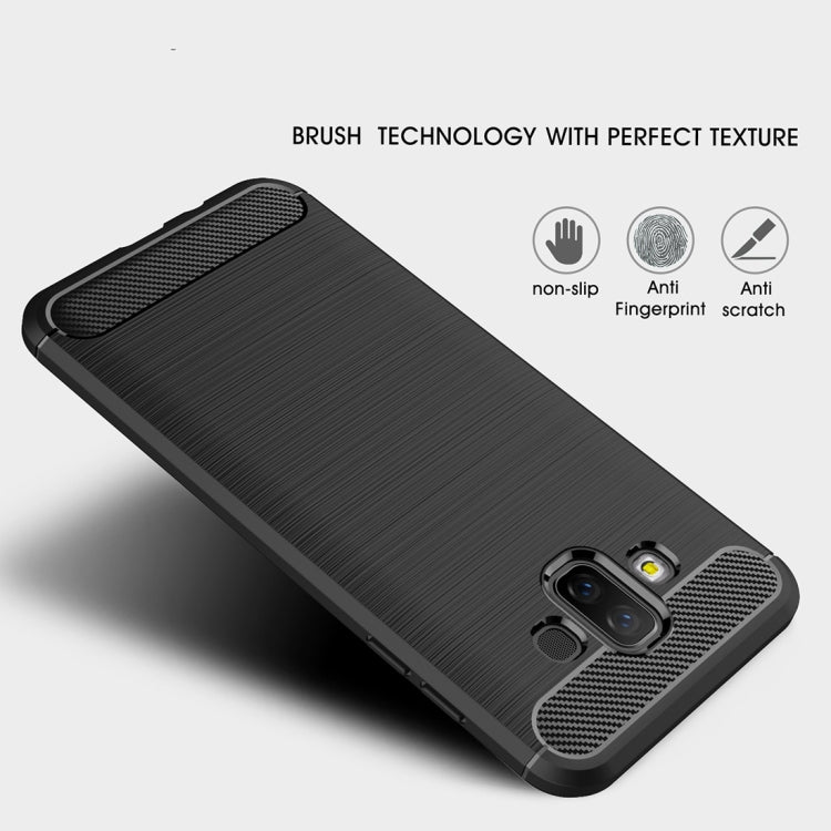 Brushed Texture Carbon Fiber Shockproof TPU Case for Galaxy J7 Duo
