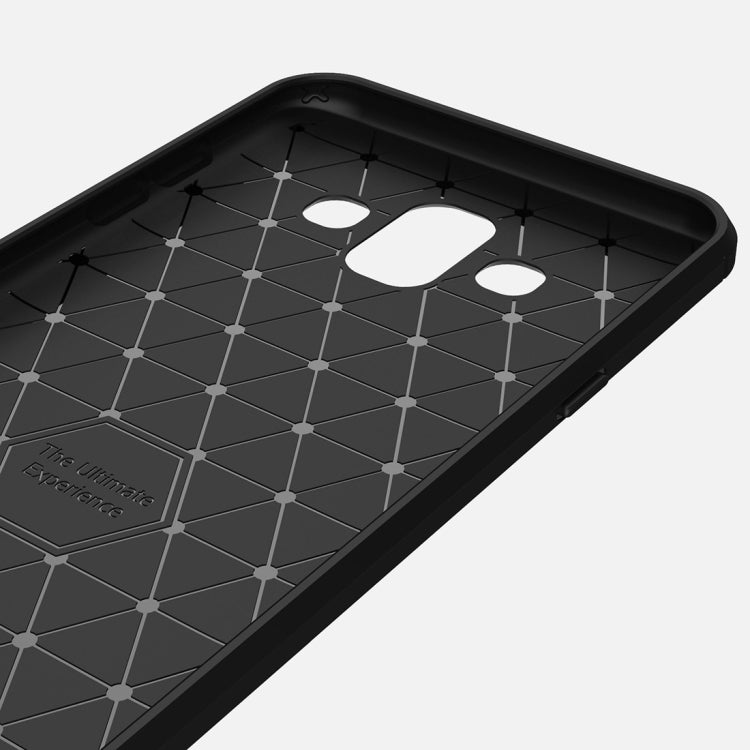 Brushed Texture Carbon Fiber Shockproof TPU Case for Galaxy J7 Duo