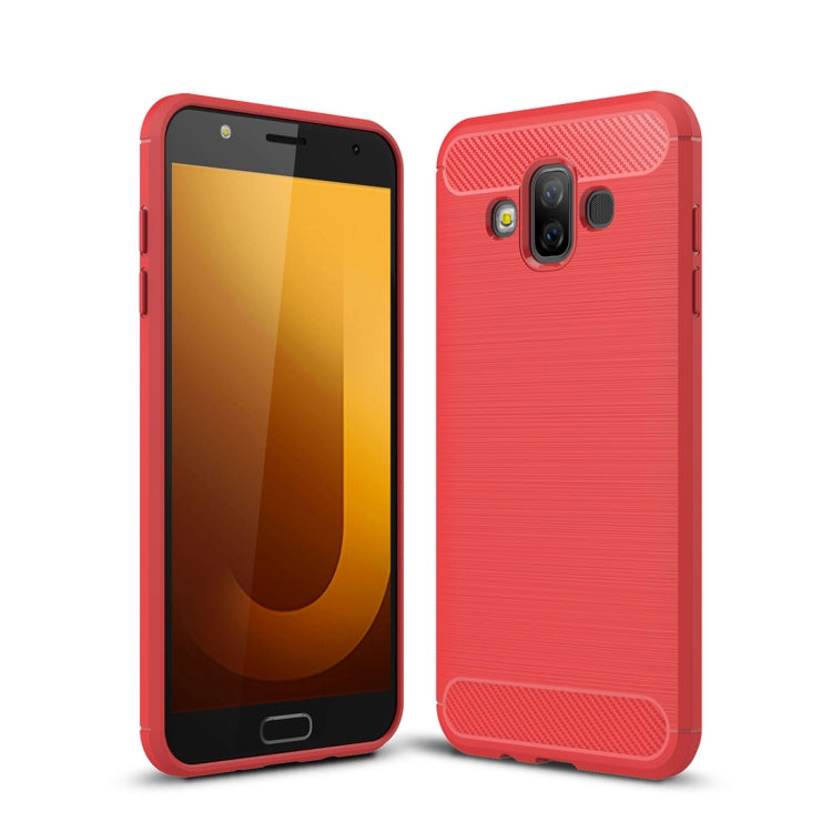 Brushed Texture Carbon Fiber Shockproof TPU Case for Galaxy J7 Duo