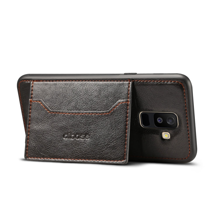 Dibase TPU + PC + PU Crazy Horse Texture Leather Case for Galaxy A6+ (2018), with Holder & Card Slots