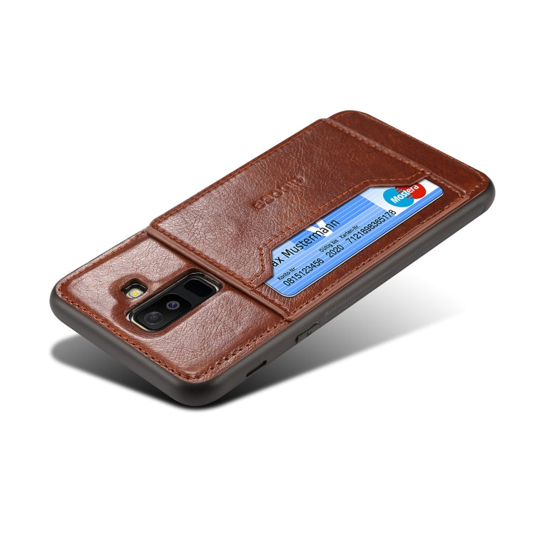 Dibase TPU + PC + PU Crazy Horse Texture Leather Case for Galaxy A6+ (2018), with Holder & Card Slots
