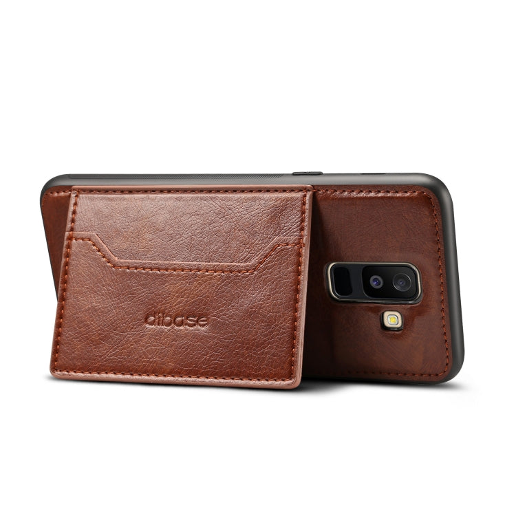 Dibase TPU + PC + PU Crazy Horse Texture Leather Case for Galaxy A6+ (2018), with Holder & Card Slots