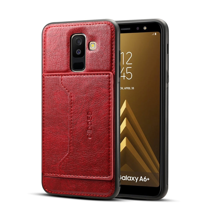 Dibase TPU + PC + PU Crazy Horse Texture Leather Case for Galaxy A6+ (2018), with Holder & Card Slots