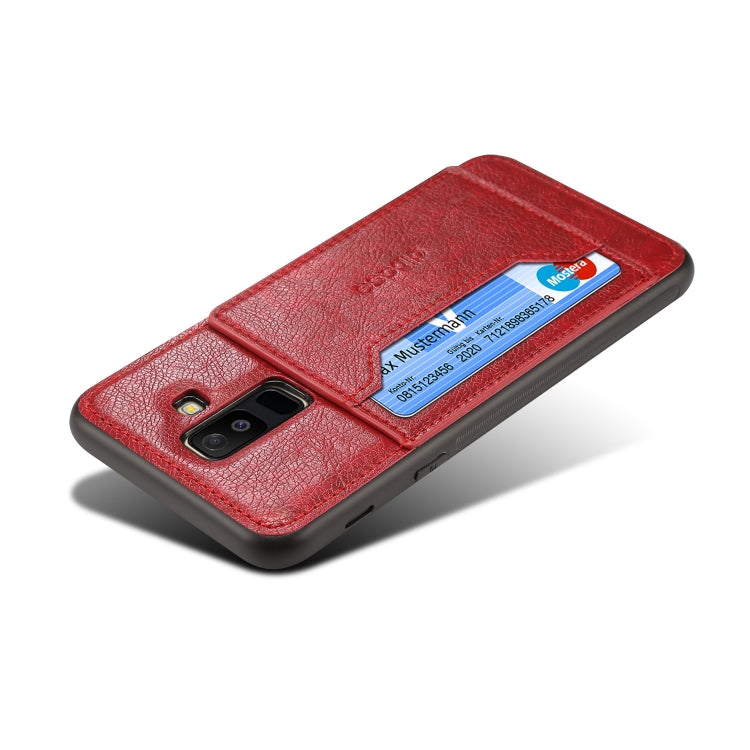 Dibase TPU + PC + PU Crazy Horse Texture Leather Case for Galaxy A6+ (2018), with Holder & Card Slots