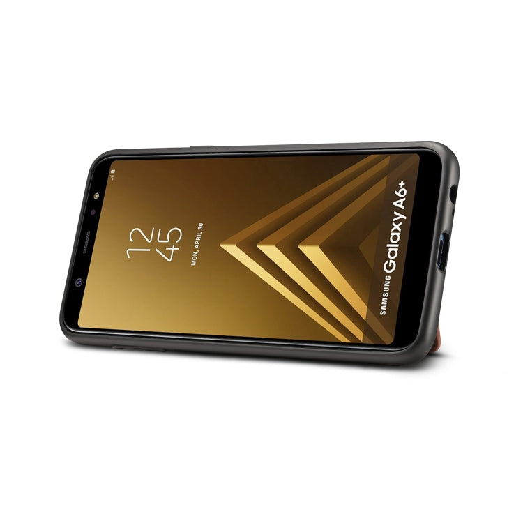 Dibase TPU + PC + PU Crazy Horse Texture Leather Case for Galaxy A6+ (2018), with Holder & Card Slots