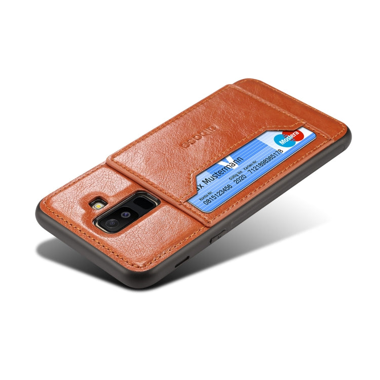 Dibase TPU + PC + PU Crazy Horse Texture Leather Case for Galaxy A6+ (2018), with Holder & Card Slots