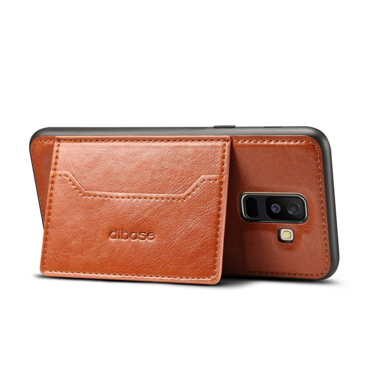 Dibase TPU + PC + PU Crazy Horse Texture Leather Case for Galaxy A6+ (2018), with Holder & Card Slots