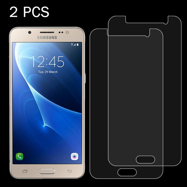 2 PCS for Galaxy J5 (2016) / J510 0.26mm 9H Surface Hardness 2.5D Explosion-proof Tempered Glass Screen Film