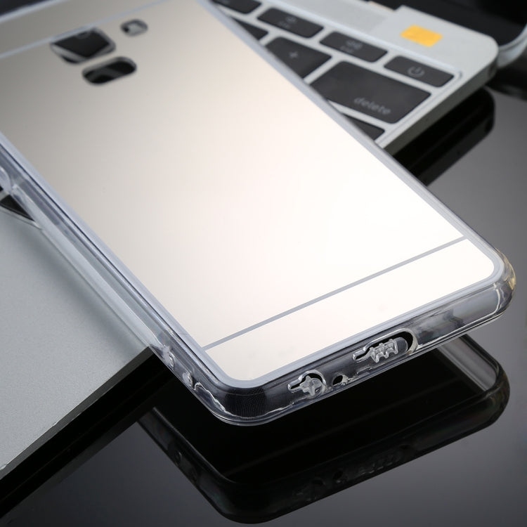 For Galaxy A8 (2018) Acrylic + TPU Electroplating Mirror Protective Back Cover Case(Silver)