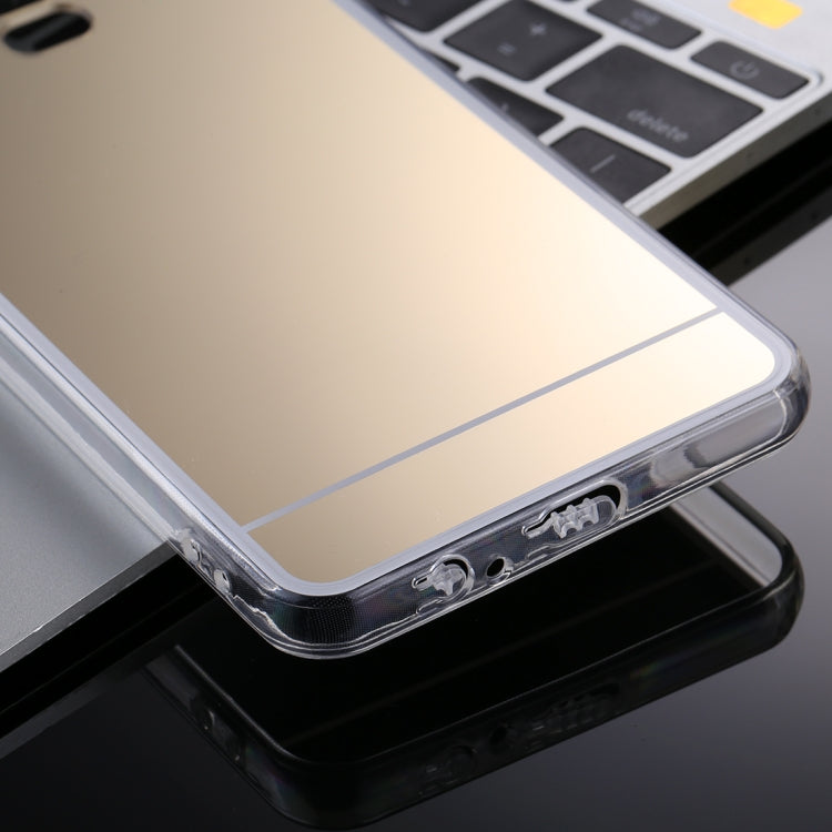 For Galaxy A8+ (2018) Acrylic + TPU Electroplating Mirror Protective Back Cover Case(Gold)