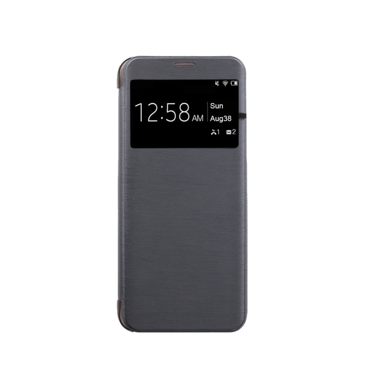 For Galaxy S8 PU+PC Small Lattice Texture Horizontal Flip Leather Case with Call Display ID