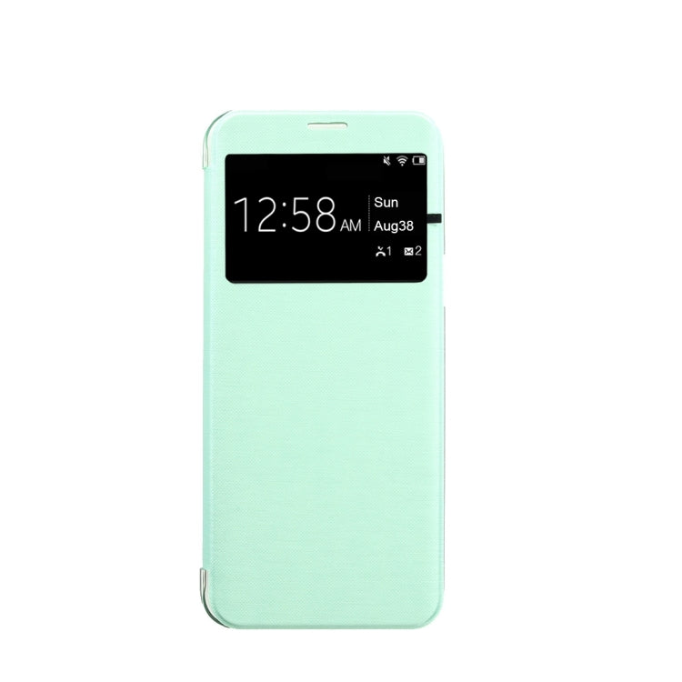 For Galaxy S8 PU+PC Small Lattice Texture Horizontal Flip Leather Case with Call Display ID