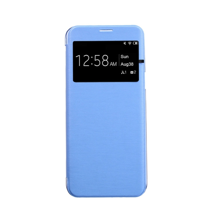 For Galaxy S8 PU+PC Small Lattice Texture Horizontal Flip Leather Case with Call Display ID