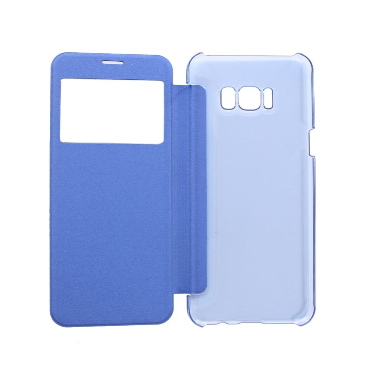 For Galaxy S8 PU+PC Small Lattice Texture Horizontal Flip Leather Case with Call Display ID