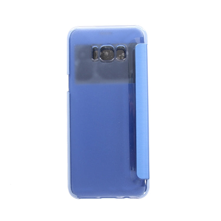 For Galaxy S8 PU+PC Small Lattice Texture Horizontal Flip Leather Case with Call Display ID