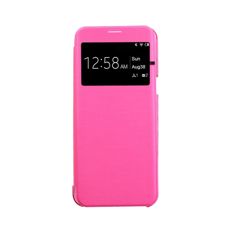 For Galaxy S8 PU+PC Small Lattice Texture Horizontal Flip Leather Case with Call Display ID
