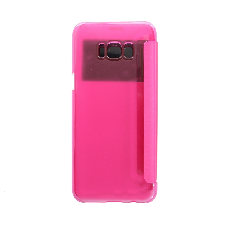 For Galaxy S8 PU+PC Small Lattice Texture Horizontal Flip Leather Case with Call Display ID