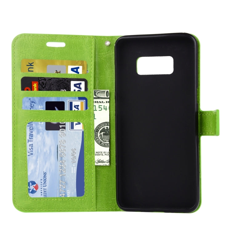 For Galaxy S8 Retro Crazy Horse Texture Horizontal Flip Leather Case with Holder & Card Slots & Wallet & Photo Frame & Lanyard
