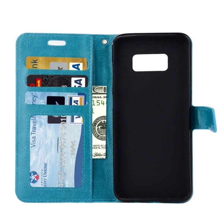 For Galaxy S8 Retro Crazy Horse Texture Horizontal Flip Leather Case with Holder & Card Slots & Wallet & Photo Frame & Lanyard
