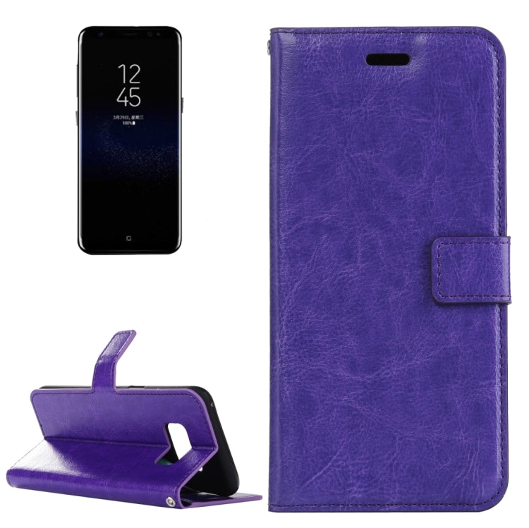 For Galaxy S8 Retro Crazy Horse Texture Horizontal Flip Leather Case with Holder & Card Slots & Wallet & Photo Frame & Lanyard