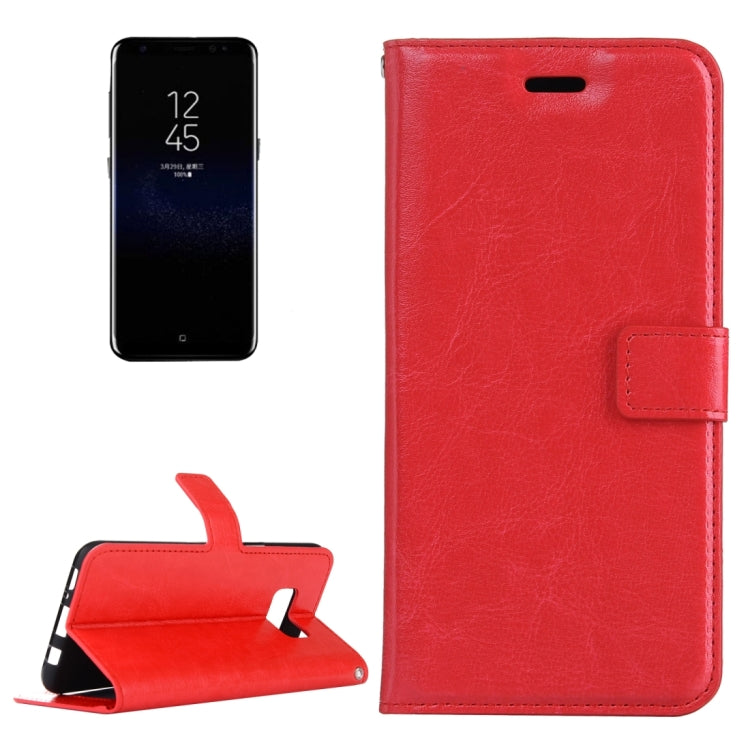 For Galaxy S8 Retro Crazy Horse Texture Horizontal Flip Leather Case with Holder & Card Slots & Wallet & Photo Frame & Lanyard