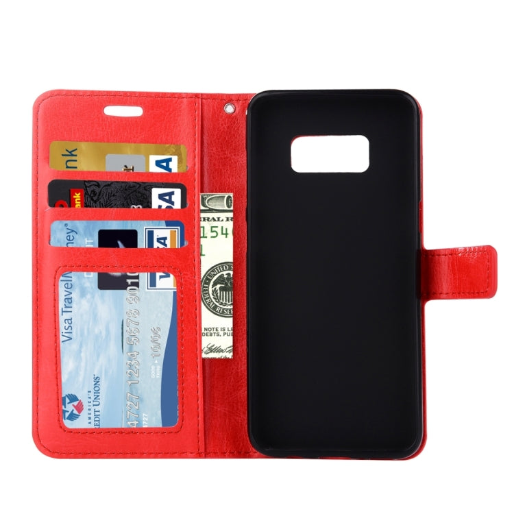 For Galaxy S8 Retro Crazy Horse Texture Horizontal Flip Leather Case with Holder & Card Slots & Wallet & Photo Frame & Lanyard