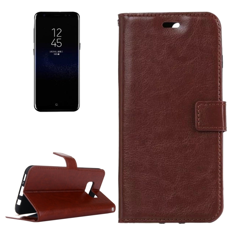 For Galaxy S8 Retro Crazy Horse Texture Horizontal Flip Leather Case with Holder & Card Slots & Wallet & Photo Frame & Lanyard