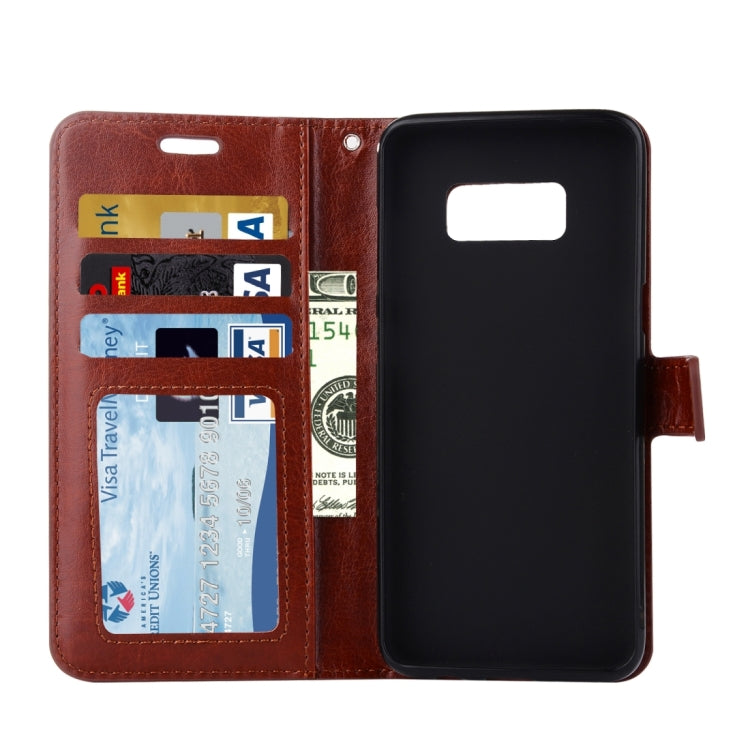 For Galaxy S8 Retro Crazy Horse Texture Horizontal Flip Leather Case with Holder & Card Slots & Wallet & Photo Frame & Lanyard