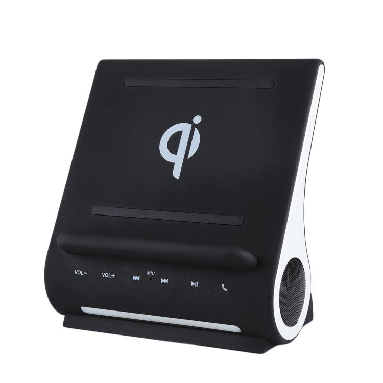 azpen D100 3 in 1 Docking Station +  Bluetooth Speaker + QI Wireless Charger, CW6687E Processor, Support TF music Player(Black)