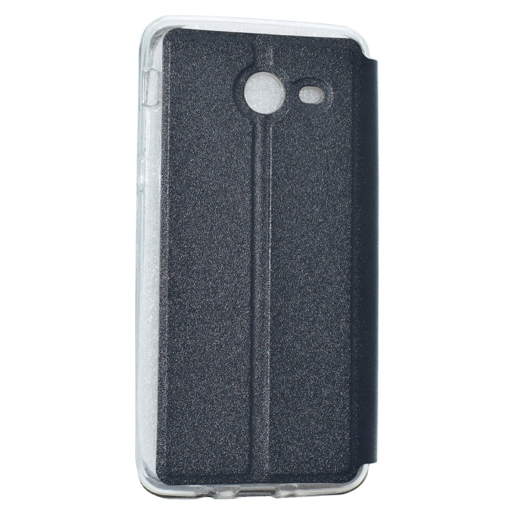 For Galaxy J7 (2017) (US Version) Business Style Frosted Texture Horizontal Flip Leather Case with Call Display ID & SlideUnlock Slip & Holder
