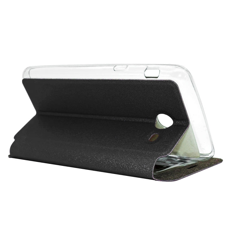For Galaxy J7 (2017) (US Version) Business Style Frosted Texture Horizontal Flip Leather Case with Call Display ID & SlideUnlock Slip & Holder