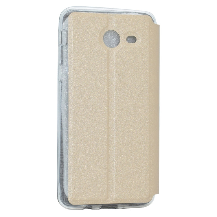 For Galaxy J7 (2017) (US Version) Business Style Frosted Texture Horizontal Flip Leather Case with Call Display ID & SlideUnlock Slip & Holder